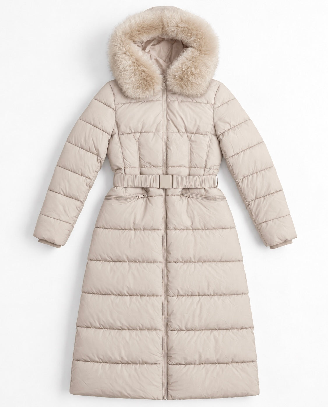 ENSO Belted Puffer Krem